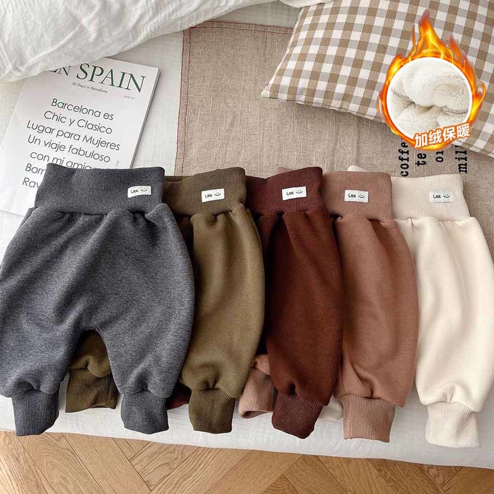 婴儿加绒大pp裤秋冬款儿童加厚休闲裤男女宝宝高腰保暖屁屁长裤子