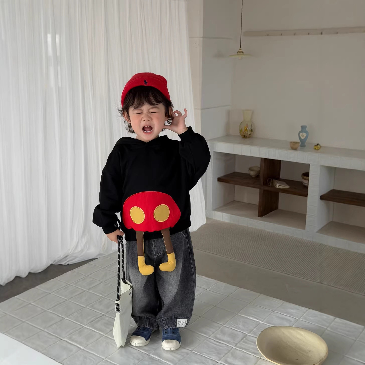 儿童衣服韩版春装宝宝春装2026童装儿童卡通卫衣男童牛仔裤套装