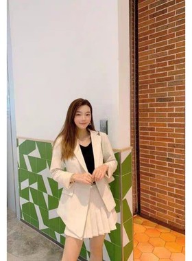 Kalman 通勤女王~~气质范修身休闲小西装百褶裙套装A50767