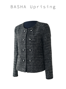 Kalman | 超百搭！银灰色质感  韩系女主穿搭~~小香风轻短款外套