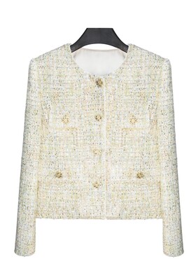 小香风外套女春季新款韩版百搭气质名媛粗花呢短款上衣A70851