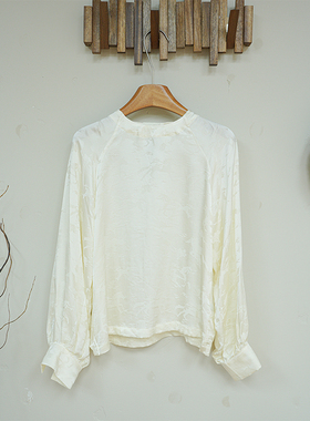 Kalman | 现货19姆米真丝缎提花长袖衬衫气质优雅A00569