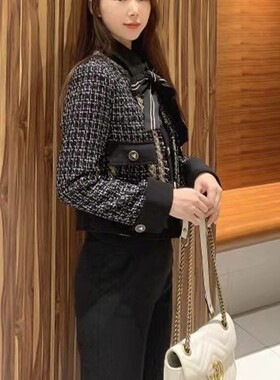 小香风高级感长袖气质小众设计感短外套A60337