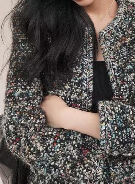 【轻熟风chic】气质小香风高级通勤~~粗花呢编织外套A90042