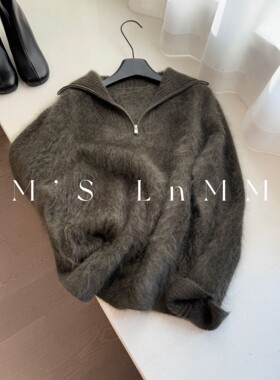 CHAO级推荐！老钱风咖绿色山羊绒拉绒毛衣女秋季软糯套头针织开衫