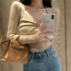 Real price real shot 7354 ice muscle velvet top with high elasticity and velvet feeling can easily wear out a good figure