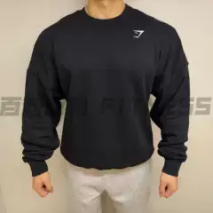 Bailey Bailey Gymshark Oversized Crest Men's Sports Fitness Embroidered Loose Round Neck Sweatshirt
