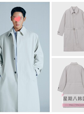 包邮韩国代购 Mind Bridge春秋男士丁海寅宽松中款风衣MXCA2103