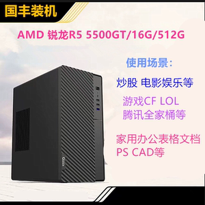 国丰装机白龙一号AMD 锐龙R5 5500GT/16G/512G家用办公腾讯游戏