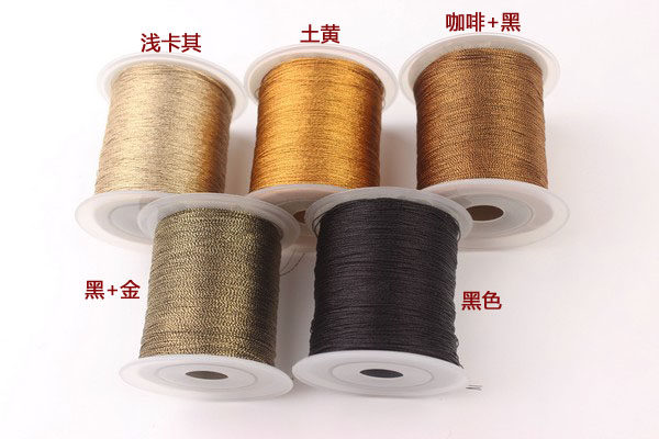 THE WHOLE SHAFT 3 STRANDS OF GOLD AND SILVER THREAD GOLD AND SILVER STRANDS OF GOLD AND SILVER STRANDS OF COLOR METALLIC COLOR BRAIDED WIRE HANDMADE DIY HAND ROPE LINE