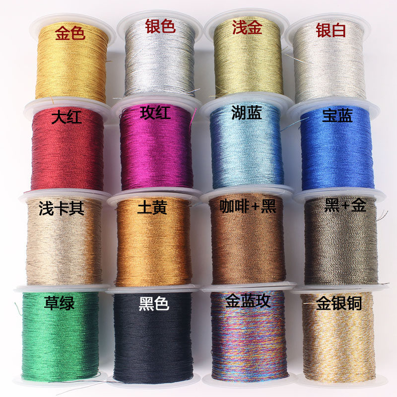THE WHOLE SHAFT 3 STRANDS OF GOLD AND SILVER THREAD GOLD AND SILVER STRANDS OF GOLD AND SILVER STRANDS OF COLOR METALLIC COLOR BRAIDED WIRE HANDMADE DIY HAND ROPE LINE