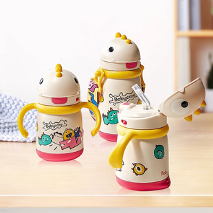 babycare霸王龙托比保温杯 300ml把手款450ml背带款学饮杯外出