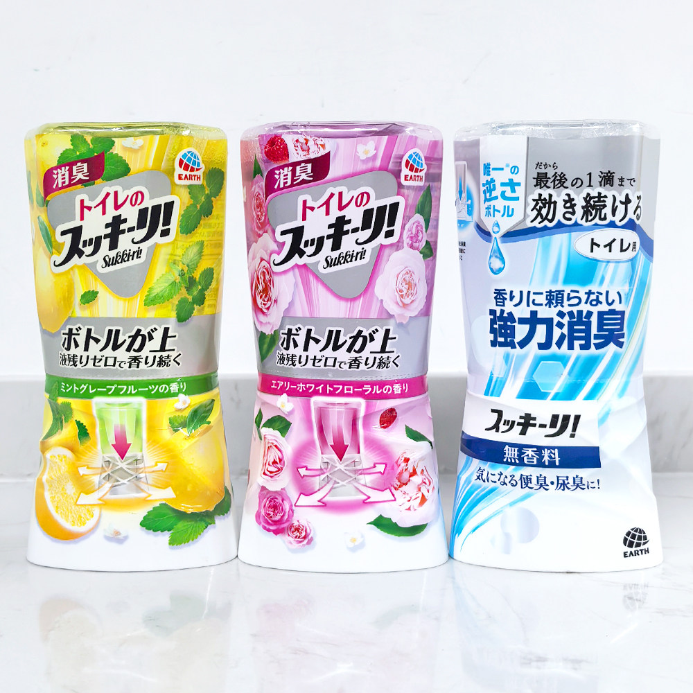 日本 安速 舒净丽沙漏式液体消臭剂薄荷西柚/清新百花/无香 400mL
