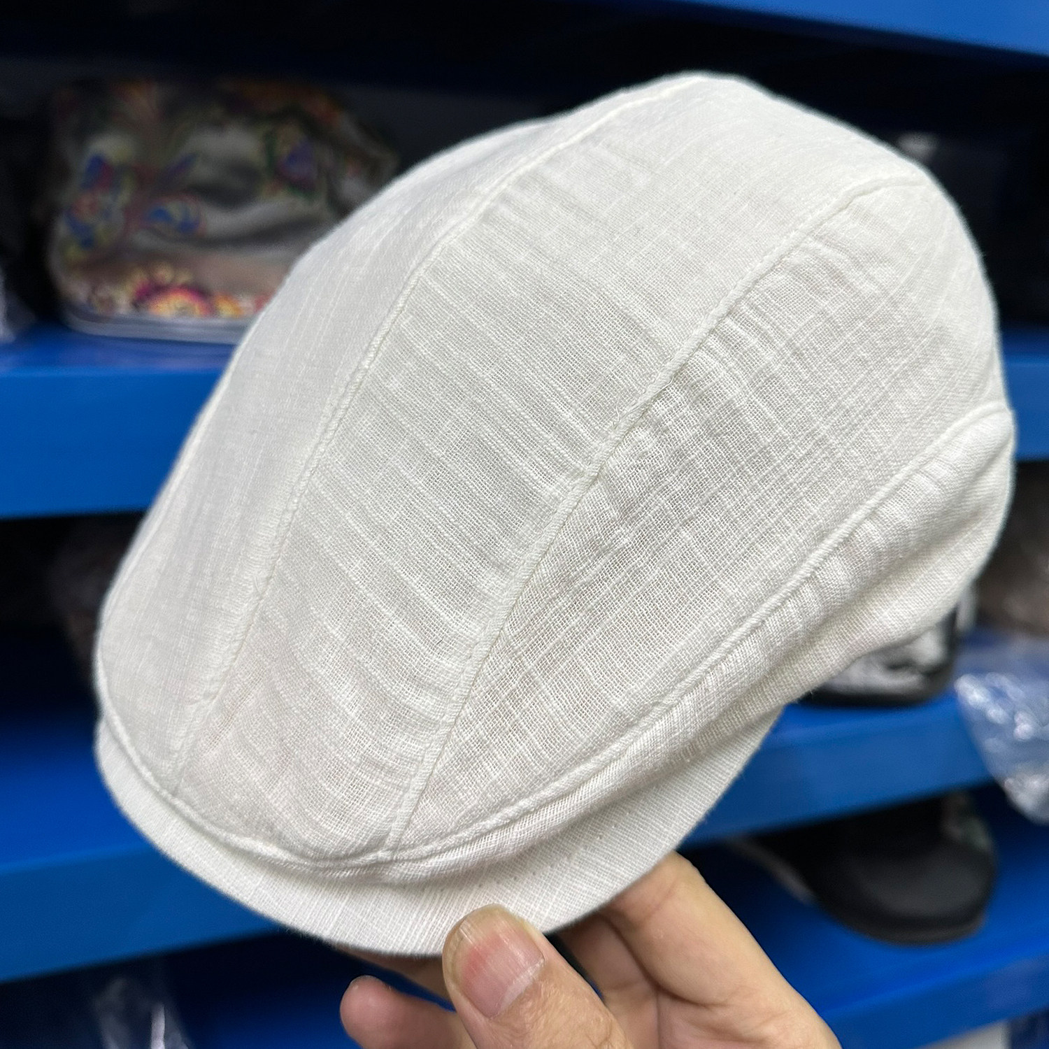 100%棉夏季清凉帽子纯白色时尚男女韩版潮前进贝雷帽鸭舌画家帽