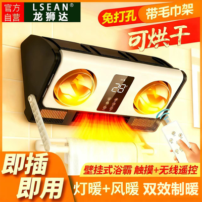龙狮达毛巾架浴霸壁挂式灯暖风暖