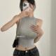 背心t恤女 性感薄透显身材半高领无袖 51STUDIO自制 GY226舒适好穿
