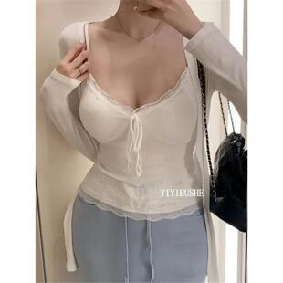 51STUDIO自制 LO100温柔纯欲风~秋日巨好看的蕾丝吊带+开衫两件套