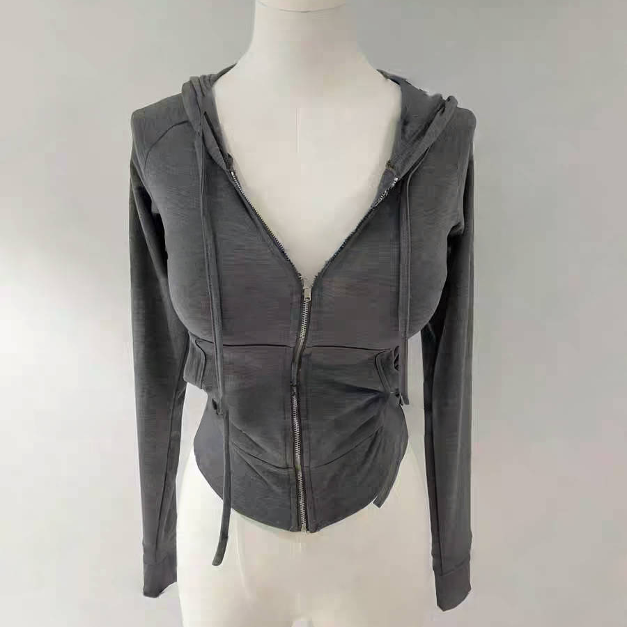 现货~51STUDIO自制连帽拉链运动外套简约风休闲冬带帽开衫可外穿