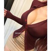 T恤rc 气质女人味翻领紧身小开衫 51STUDIO自制 MT589性感显胸大