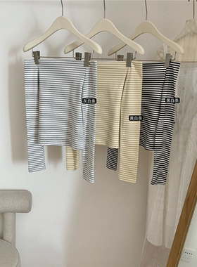 现货~经典韩系感条纹一字肩纯欲温柔长袖打底T恤百搭上衣女秋季