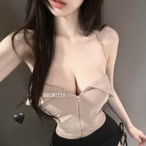 当天发 51STUDIO自制MZ183版型超好 性感显胸大~纯欲挂脖抹胸背心