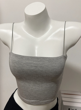 欧美百搭露脐短款细绳简约白色小吊带背心心机显身材外穿抹胸上衣