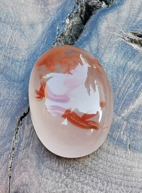 南红玛瑙四川联合冰飘料大旦面镶嵌吊坠大戒指19-14-10mm重4.59克