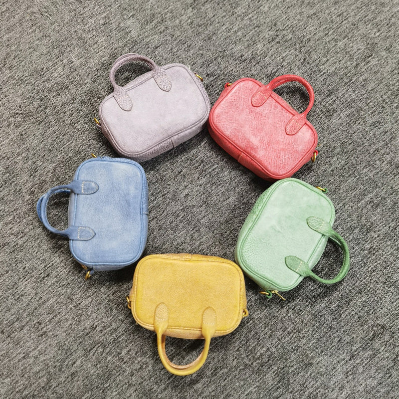 26新款手机包头层雾蜡牛皮横款小方包单肩斜挎包小容量手提包6354