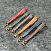 阿拉斯加雾蜡头层牛皮双面手拎带手包手挽带真皮短包带包包配件