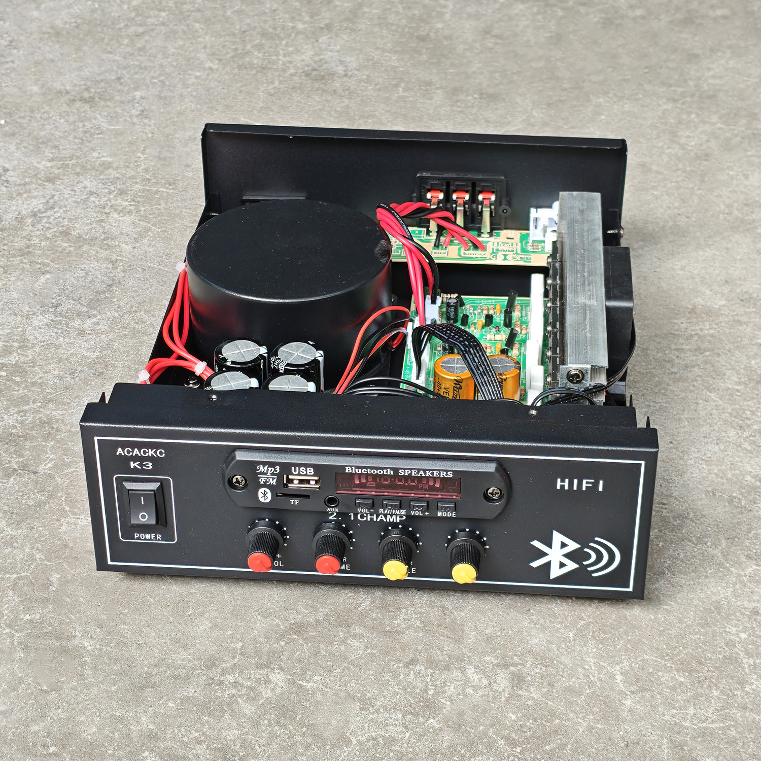 600W改装DIYA1943C5200蓝牙2.1大功率重低音炮6管功放板3三声道