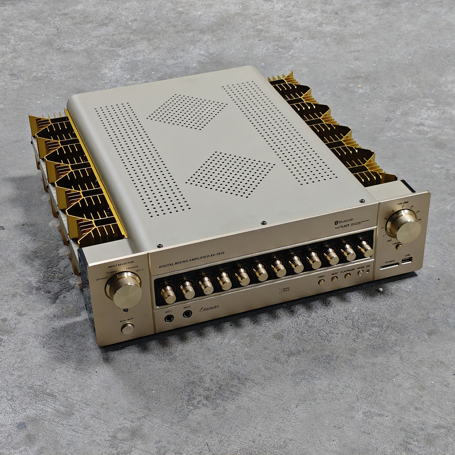 库存16只管5.1大功率铝面板蓝牙HIFIAV功放机杜比六声道AC-3输入