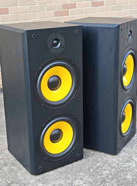 200W双8寸低音客厅家庭影院K歌hifi音箱无源木质三分频落地式音响