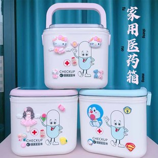 卡通儿童宝宝健康多层药箱家用可爱手提大容量便携式急救收纳箱子