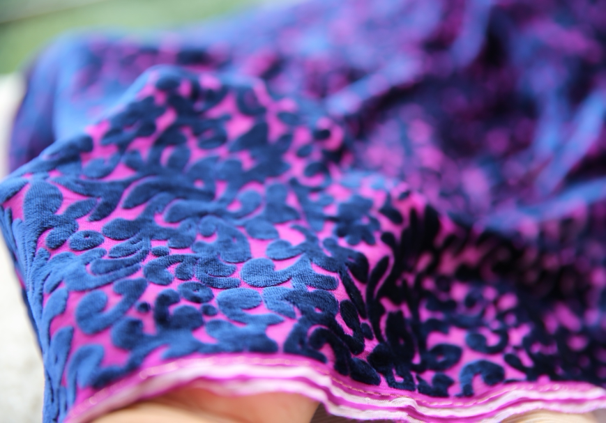 杭州丝绸烂花丝绒面料布料桑蚕丝底布提花高档真丝绒旗袍真丝布料