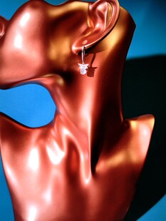 缅甸天然A货翡翠正冰种925银镶嵌女耳钩耳钉起荧起光送鉴定证书