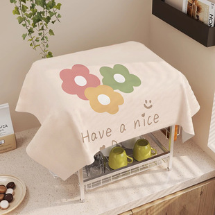卡通小花ins风打印机防尘罩遮灰布冰箱防尘盖布空气炸锅防尘罩