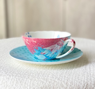 芬兰300ml釉中高温高骨粉骨瓷大号红茶杯洗碗机微波炉适用