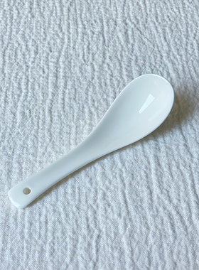 midi定制纯白45%骨粉饭勺骨瓷中式汤勺调羹儿童勺子瓷勺