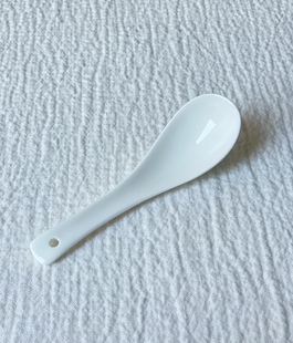 midi定制纯白45%骨粉饭勺骨瓷中式 汤勺调羹儿童勺子瓷勺