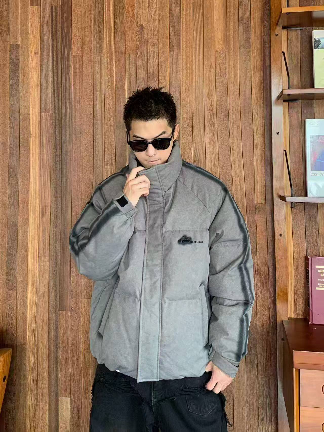 狄品2026新款冬装男立领羽绒服外套潮牌羽绒服渐变加厚羽绒DP165