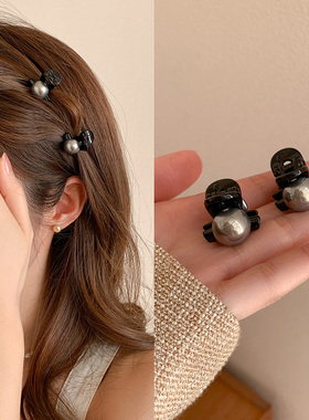 奇美拉刘海发夹女前额高级感黑色圆珠小抓夹夹子发卡公主头饰发饰