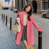 冬装新款现货粉色毛呢外套海军领呢大衣057-5860-P175K258，女装毛呢外套，唯尔萱