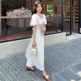 夏装白色法式泡泡袖仙女连衣裙8805-P115K168，女装连衣裙，2B080