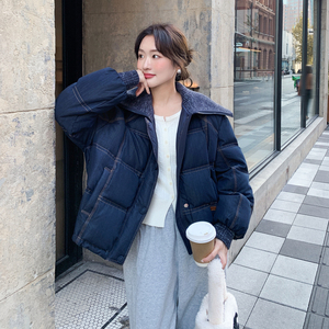 新款   新标90绒仿牛仔面料羽绒服    9211p355k548图片