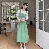 夏装新款吊带假两件连衣裙5829-P105K158，女装连衣裙，2B080
