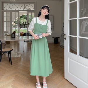 夏装新款吊带假两件连衣裙 5829-P105K158图片