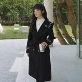 冬装新款毛呢外套海军领呢大衣057-5769-P175K268，女装毛呢外套，2B080