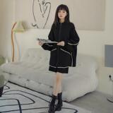 新款黑色包边空气层外套5852-P120K178，女装短外套，2B080