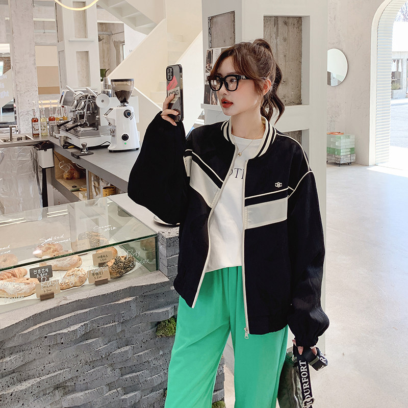 现货秋装黑色外套棒球服057-5803-P130K188，商品下架区商品下架区，唯尔萱