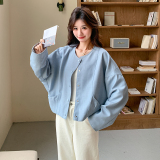 现货袖口撞色蓝色短外套上衣057-9109p130k188，商品下架区，唯尔萱